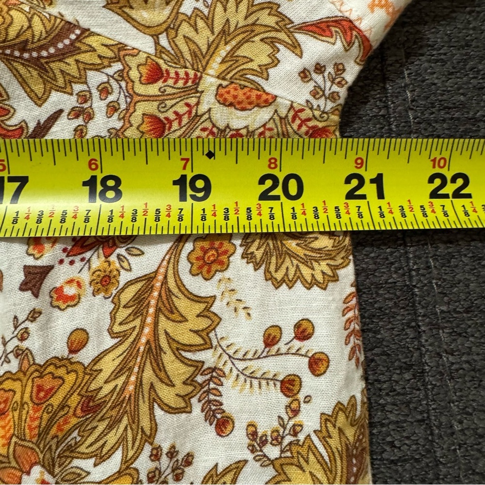 Rachel Zoe Cream and Rust Floral Square-Neck Peasant Top - Picture 6 of 8